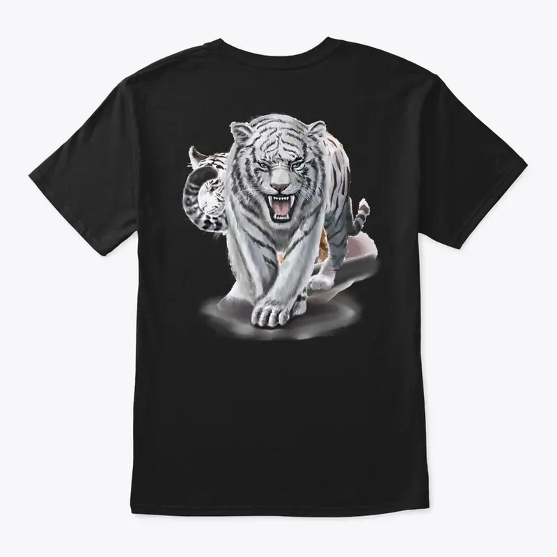 a white tiger t-shirt